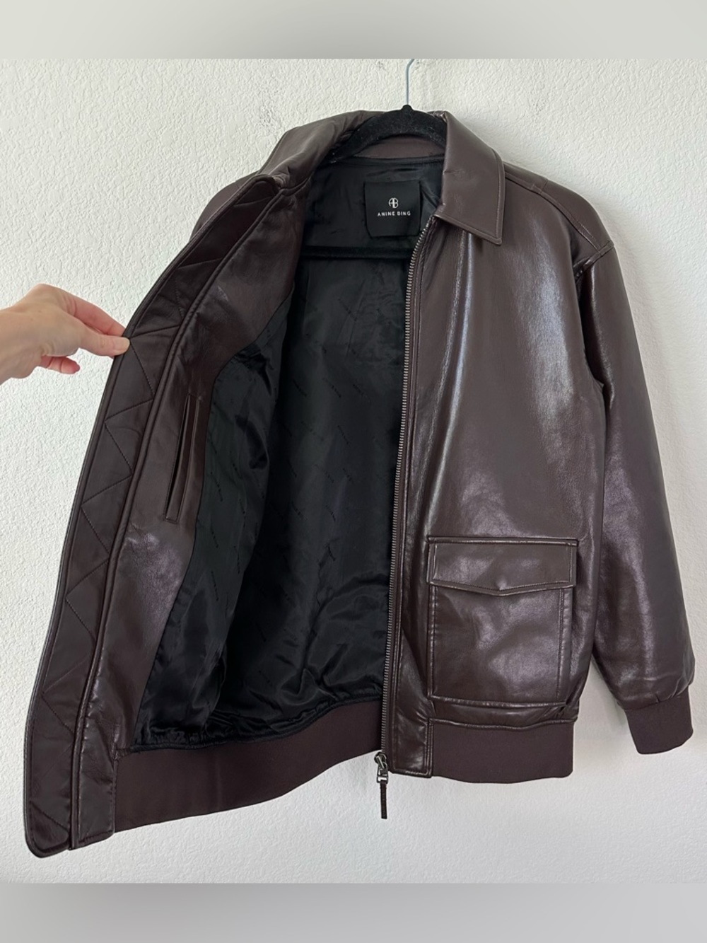 ANINE BING Kelanie Brown Jacket in Recycled Leather SZ XS - Picture 4 of 9